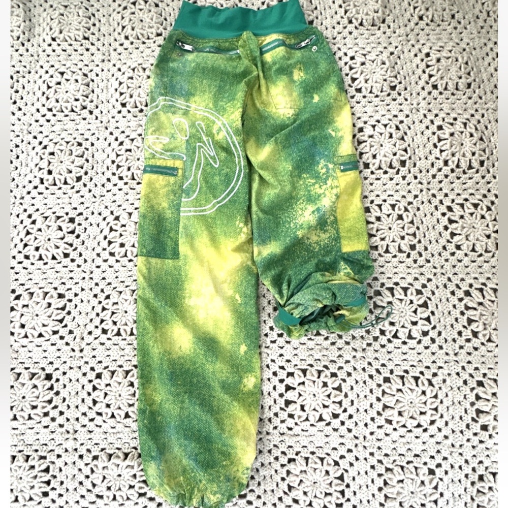 Zumba Pants Joggers Green Cargo Parachute Adjustable Ankle Strap XS - Picture 5 of 15